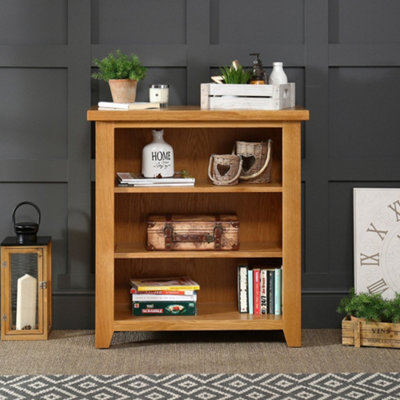 The Furniture Market Cheshire Oak Small Low Compact Adjustable 2 Shelf Bookcase from B&Q