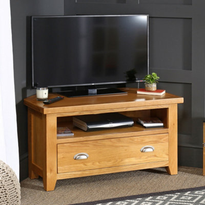 The Furniture Market Cheshire Oak Corner Tv Unit Stand Up To 50 Widescreen Size from B&Q