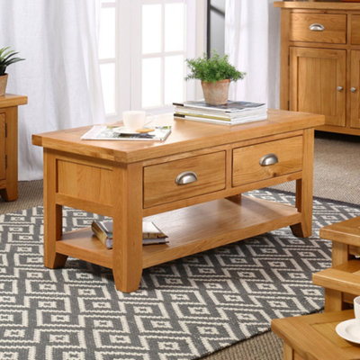 The Furniture Market Cheshire Oak 2 Drawers Coffee Table from B&Q