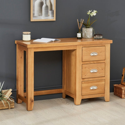 The Furniture Market Cheshire Oak 3 Drawer Pedestal Dressing Table from B&Q
