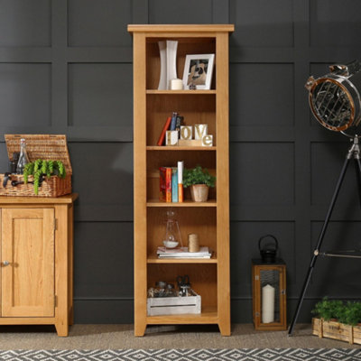 The Furniture Market Cheshire Oak Tall Narrow Alcove Bookcase With 4 Adjustable Shelves from B&Q