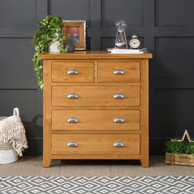 The Furniture Market Cheshire Oak 2 Over 3 Drawer Chest from B&Q
