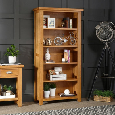 The Furniture Market Cheshire Oak Large Tall Bookcase With 4 Adjustable Shelves from B&Q