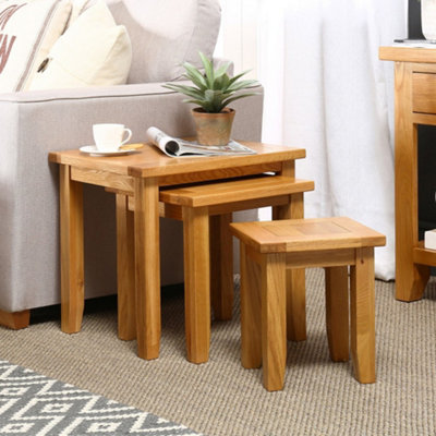The Furniture Market Cheshire Oak Nest Of 3 Table Set from B&Q