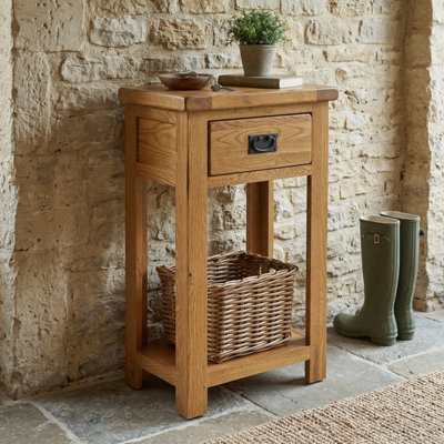 The Furniture Market Rustic Oak Console Table With 1 Drawer from B&Q