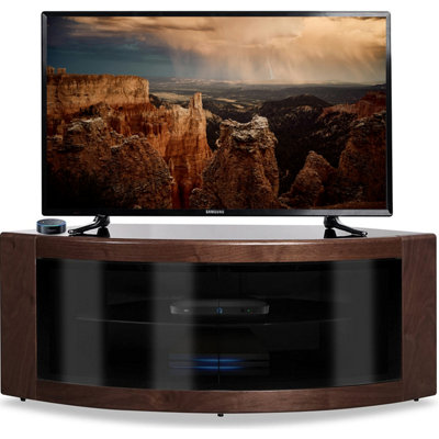 Homeology Pangea Black Walnut Curved Tru-Corner Beam-Thru Doors Up To 50" Tv Cabinet from B&Q