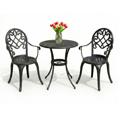 Centurion Supports Prego Garden And Patio Table And 2 Large Chairs With Armrests Cast Aluminium Bistro Set from B&Q