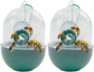 Ram Online Ram 2 X Hanging Wasp Traps Honey Making Bee Houses Hornets Bee Trap Killer Insect Catcher Garden Lawn from B&Q
