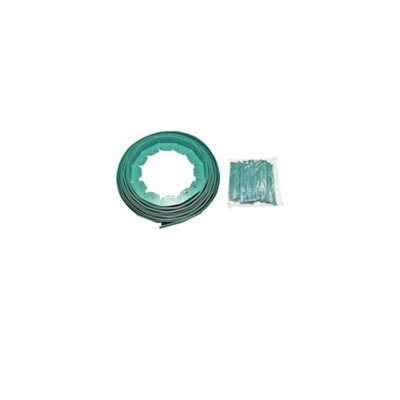 Ram Online Ram10M Meters Green Lawn Edging Border Flower Bed Garden Lawn Edging Flexible Border With 40 Pegs Green from B&Q