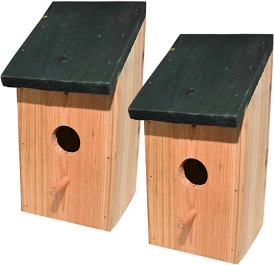 Ram© 2 X Wooden Wood Bird Nesting Box Nest Bird House Small Birds Blue Tit Robin Sparrow Bird House Feeder - Image 4