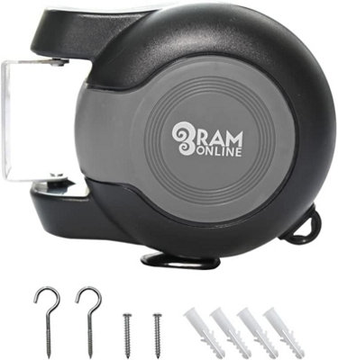 Ram Online Ram 30 Metre Retractable Reel Clothes Lines, Black