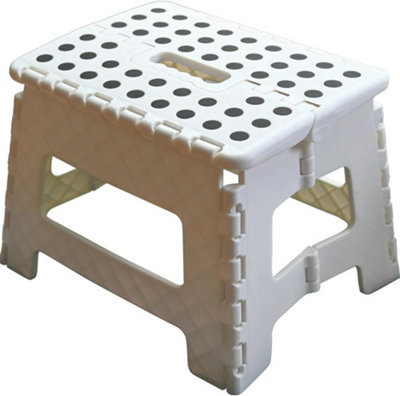 Armo® Armo White Folding Stool Step Down Footstool from B&Q