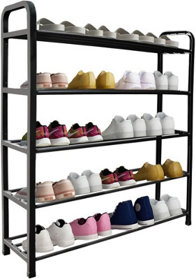 Ram Online Ram 5 Tier Shoe Rack Shoes Storage Organiser Black