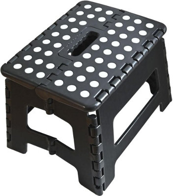 Armo® Armo Black Folding Stool Step Down Footstool from B&Q