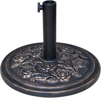 Ram Online Ram 10Kg Heavy Duty Cast Cement Parasol Base With Floral Effect Garden Patio Furniture Stand For Umbrella Canopy Gazebo Awning from B&Q
