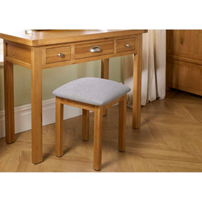B&Q -  Woburn Stool In Oak & Upholstered