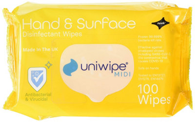 B&Q -  Clinical Sanitising Wipes22 Cm -16.5 CmPack Of 100
