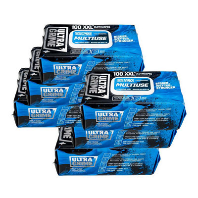 Ultragrime Pro Multiuse Cleaning Wet Wipes 100 Wipes Pack Of 6 from B&Q