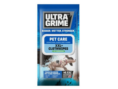 Ultragrime Pet Care Xxl+ Clothwipes 40Pk from B&Q