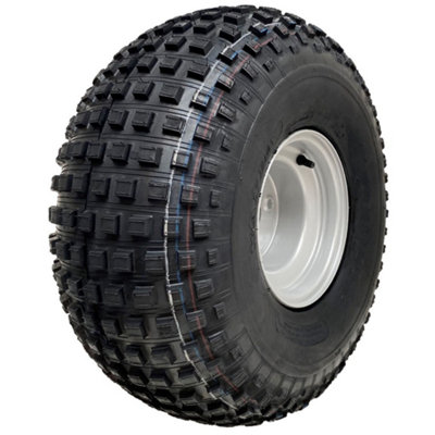B&Q -  22X11.00-8 Knobby Atv Tyre 4 Stud Steel Rim 4 Ply Trailer Quad Wheel 4 Inch Pcd