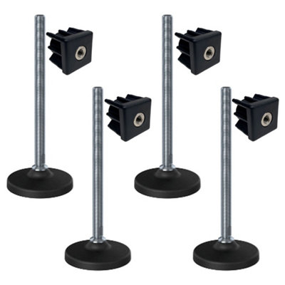 Parnells Stainless Levelling Foot M16X230 100mm Plastic Base + Insert 50X50X2mm-Set Of 4 from B&Q