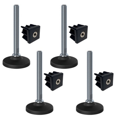 Parnells Stainless Levelling Foot M16X150 80mm Plastic Base + Insert 50X50X2mm-Set Of 4 from B&Q