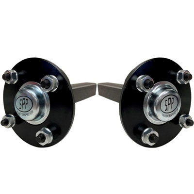 B&Q -  Hub & Stub AxlesQuad & Atv Trailer 4 Stud 4 Inch Pcd 35X35mm 750Kgs (Set Of 2)