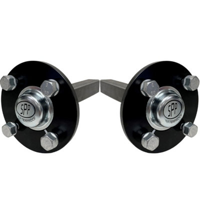 Steelpress Hub & Stub Axles For QuadAtv Trailer 4 Stud 100mm Pcd 35X35mm 750Kg (Set Of 2) from B&Q