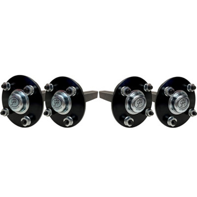 B&Q -  Hub & Stub Axles Quad & Atv Trailer 4 Stud 4 Inch Pcd 35X35mm 1500Kgs (Set Of 4)
