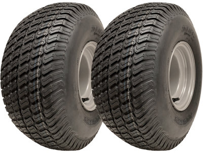 B&Q -  20X8.00-8 Lawnmower Grass Wheels P332 Road Legal 4 Inch Pcd Rim 437Kg (Set Of 2)