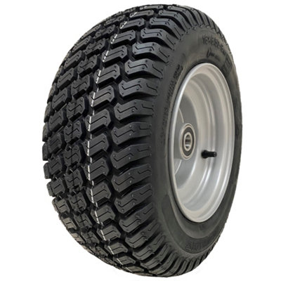 B&Q -  16X6.50-8 Grass Lawnmower Wheel Wanda 4Ply P332 Tyre Steel Rim 25mm Bearings