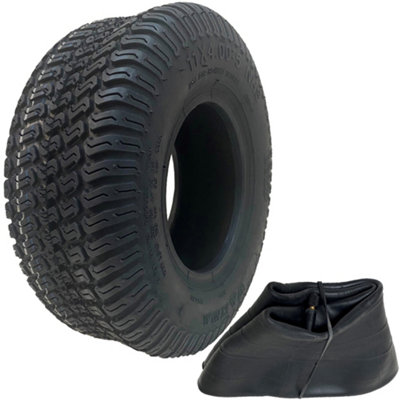 B&Q -  11X4.00-5 Lawnmower Grass Multi Turf Tyre & Tube 4-Ply Wanda P332 Pattern 150Kgs