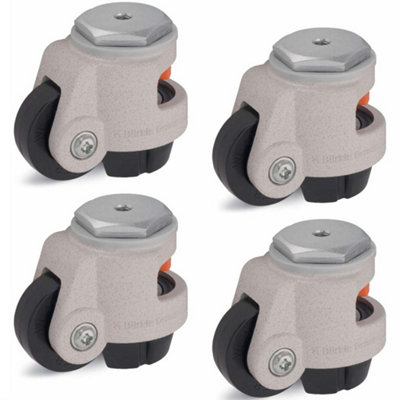 Set Of 4Levelling Castor 50mm Wheel Blickle Castor 250Kg Capacity Hrig-Poa 50 from B&Q