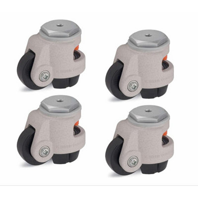 Set Of 4Levelling Castor 72mm Wheel Blickle Castor 750Kg Capacity Hrig-Poa 72 from B&Q