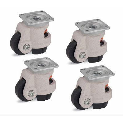 Set Of 4Levelling Castor 63mm Wheel Blickle Castor 500Kg Capacity Hrp-Poa 63G from B&Q