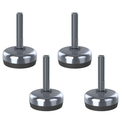 B&Q -  Stainless Levelling Foot M10X50 50mm Base & Anti-Vibration Pad 1400KgSet Of 4