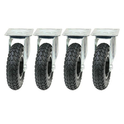 Parnells Set Of 4200mm Plastic Pneumatic Swivel Castor 100Kg. from B&Q