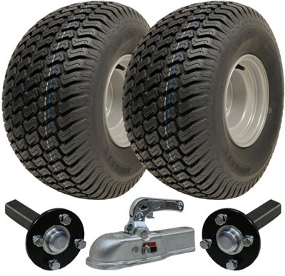 B&Q -  20X10.00-8 Atv Grass Trailer KitHub & Stub AxlesCast Hitch Road Legal 900Kgs