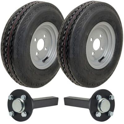 Parnells 4.80/4.00X8 Trailer Kit 6Ply Wheels P811 4/100mm Pcd Hub & Stub Axles 690Kgs from B&Q