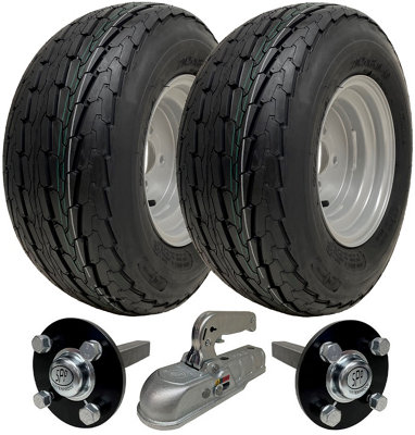 B&Q -  20.5X8.00-10 Trailer Kit High Speed Road Legal WheelsStub Axles & Cast Hitch