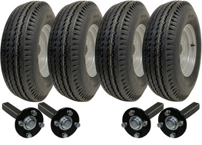 Parnells 5.00-10 High Speed Twin Axle Trailer Kit Road Legal Four Wheels & Axles 750Kgs from B&Q