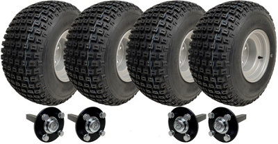B&Q -  18X9.50-8 Twin Axle Atv Quad Trailer Kit 4 Knobby Wheels Hub/stub No Hitch 408Kg