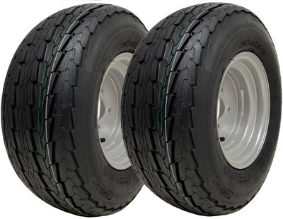 B&Q -  20.5X8.00-10 Trailer Wheel Assembly 8Ply 4 Inch Pcd Road Legal 605Kgs (Set Of 2)