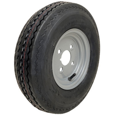 B&Q -  4.80/4.00-8 Trailer Wheel 6Ply High Speed Road Legal Tyre On Rim 345Kgs 4" Pcd