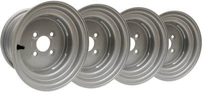 Parnells Grey 6.00X10 Wheel Rims 10" Inch Ride On Lawnmower Quad Bike X 100Mm Pcd (Set Of 4) Size 4