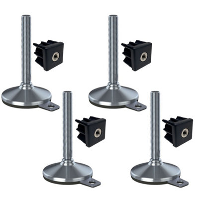 Parnells Stainless Foot M20X150 105mm BasePad & Fixing Hole+Insert 40X40X2mm-Set Of 4 from B&Q
