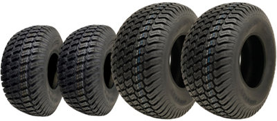 Parnells 20X10.00-8 & 15X6.00-6 Lawnmower Grass Tyres 4Ply Journey P332 (Set Of 2 & 2) from B&Q