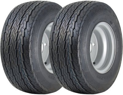 Parnells 16.5X6.50-8 Trailer Tyres Wheel Assembly 4 Inch Pcd Road Legal 355Kgs (Set Of 2) from B&Q