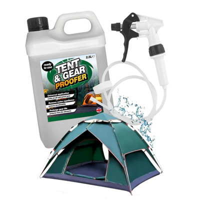 Pluto Packaging 1 X 2.5L Tent & Gear Proofer Spray Set Ideal For Protecting Tents Complete With Long Hose Trigger from B&Q