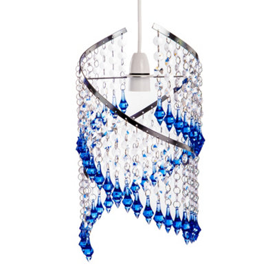 Innoteck Spiral Droplet Pendant Light ShadeBlue from B&Q
